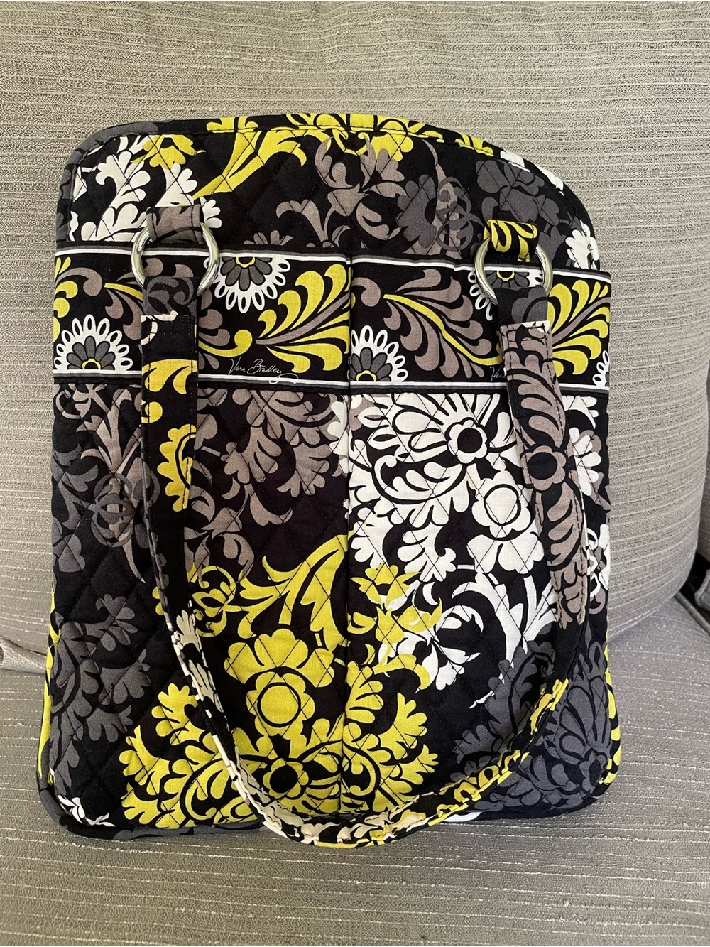 Vera Bradley Black, Yellow & Gray Quilted Tote